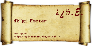 Égi Eszter névjegykártya